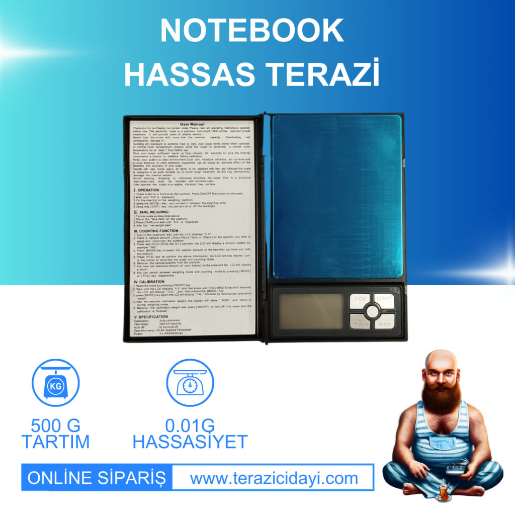 büyük notebook hassas terazi